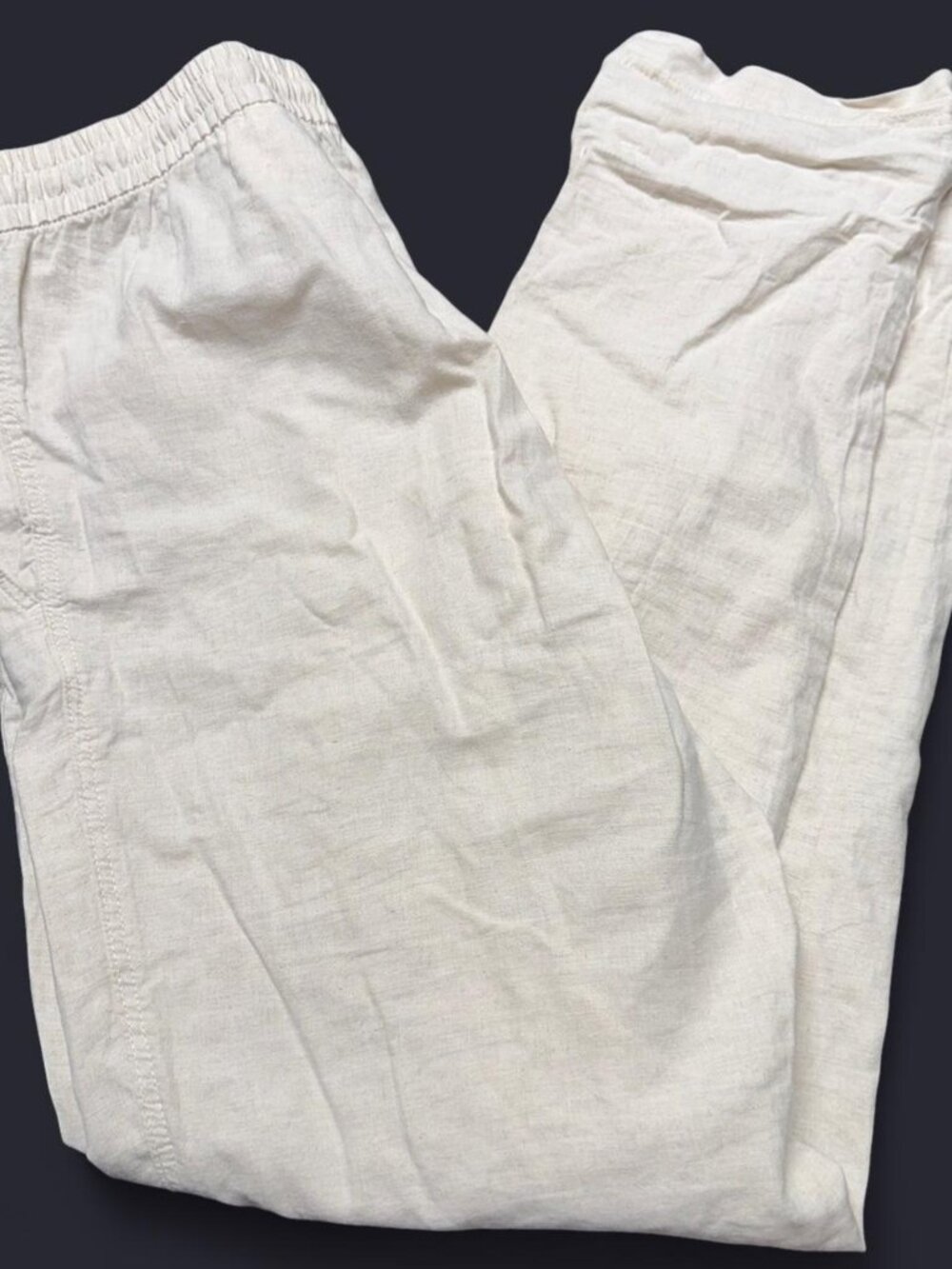 H&M linen blend pants in a cream color size medium